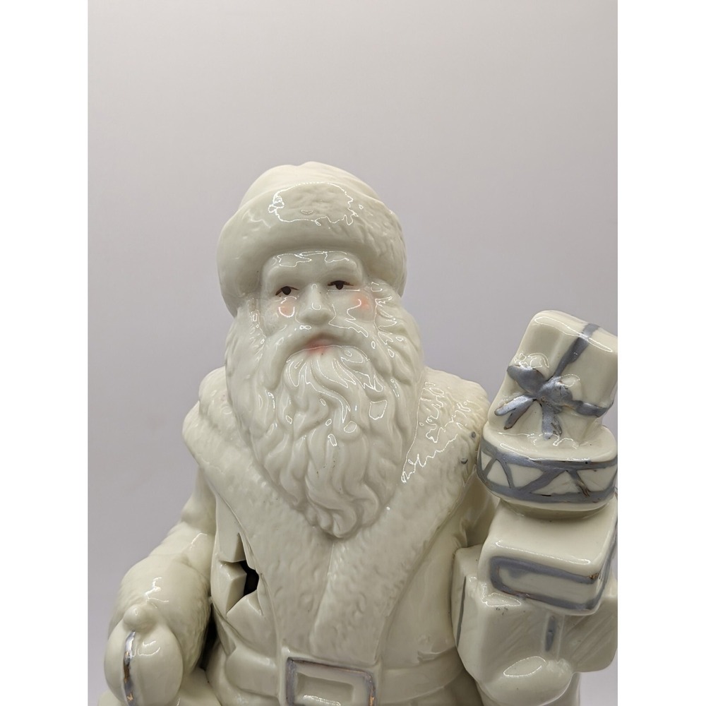 Santa Figurine Holding Lantern Presents Cutout Stars‎ Snowflakes 10" - Picture 5 of 16